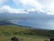 Hiking West Maui Lahaina-Pali Trail - Ma'alaea in foreground and Haleakala in background